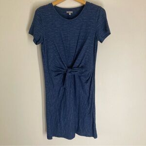 Talbots Navy Knot-Front Short Sleeve Top